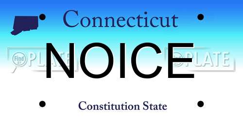 NOICE Connecticut License Plate