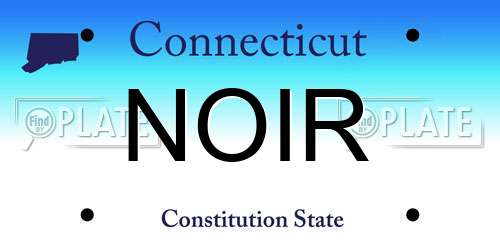 NOIR Connecticut License Plate