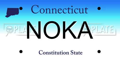 NOKA Connecticut License Plate
