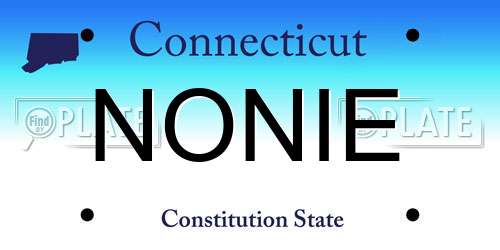 NONIE Connecticut License Plate
