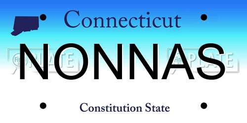 NONNAS Connecticut License Plate