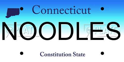 NOODLES Connecticut License Plate