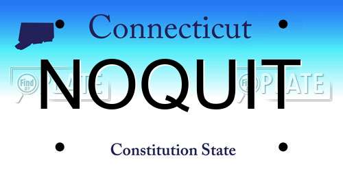 NOQUIT Connecticut License Plate
