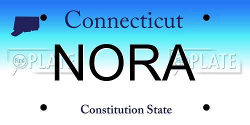 NORA Connecticut License Plate
