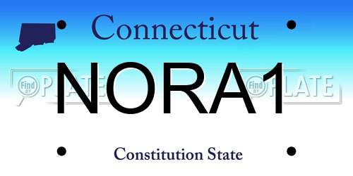 NORA1 Connecticut License Plate