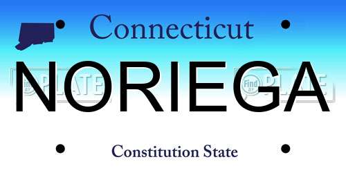 NORIEGA Connecticut License Plate