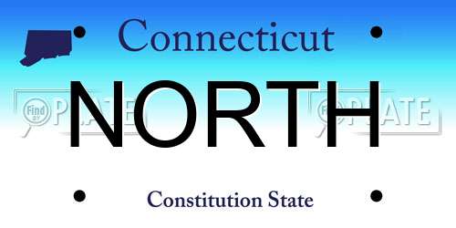 NORTH Connecticut License Plate