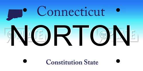 NORTON Connecticut License Plate