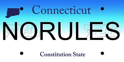 NORULES Connecticut License Plate