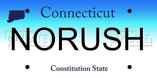 NORUSH Connecticut License Plate