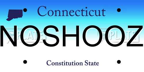 NOSHOOZ Connecticut License Plate