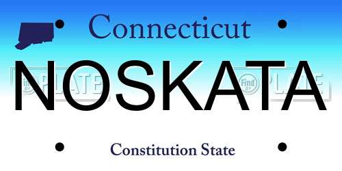 NOSKATA Connecticut License Plate
