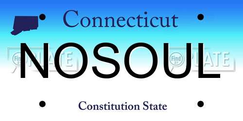 NOSOUL Connecticut License Plate
