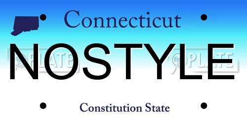 NOSTYLE Connecticut License Plate
