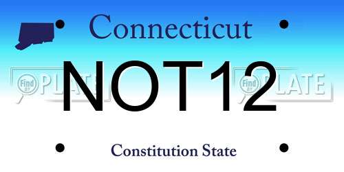 NOT12 Connecticut License Plate