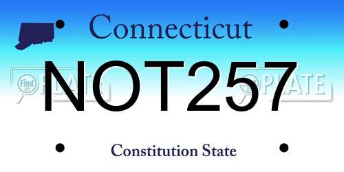 NOT257 Connecticut License Plate
