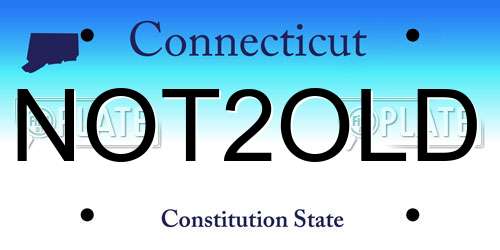 NOT2OLD Connecticut License Plate