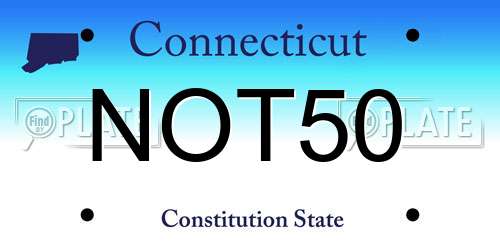 NOT50 Connecticut License Plate
