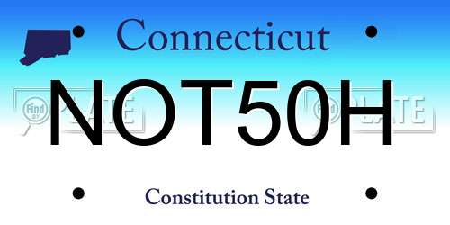 NOT50H Connecticut License Plate