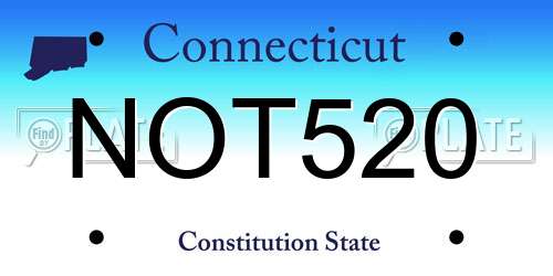 NOT520 Connecticut License Plate