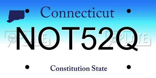 NOT52Q Connecticut License Plate