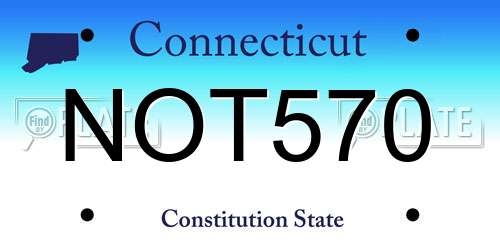 NOT570 Connecticut License Plate