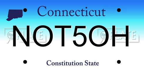 NOT5OH Connecticut License Plate