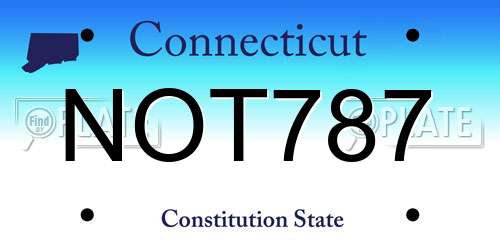 NOT787 Connecticut License Plate