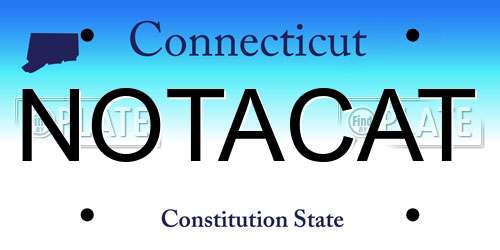 NOTACAT Connecticut License Plate