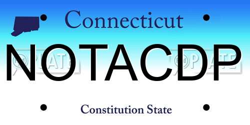 NOTACDP Connecticut License Plate
