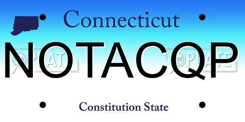 NOTACQP Connecticut License Plate