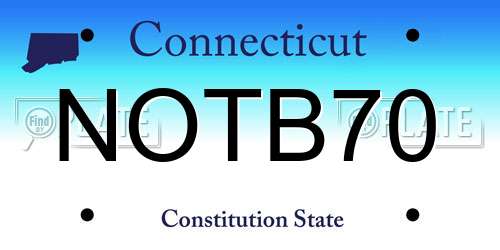 NOTB70 Connecticut License Plate