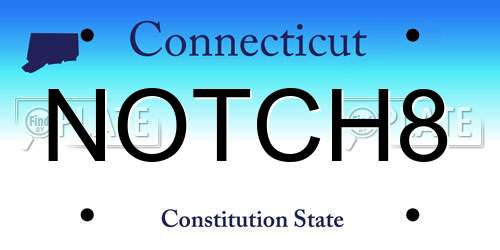 NOTCH8 Connecticut License Plate