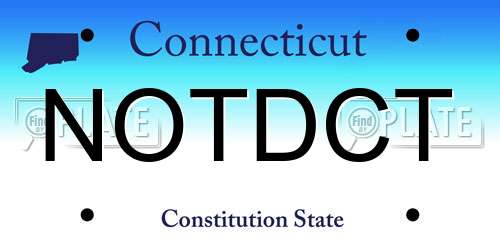 NOTDCT Connecticut License Plate