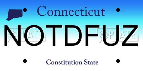 NOTDFUZ Connecticut License Plate