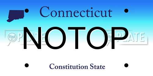 NOTOP Connecticut License Plate