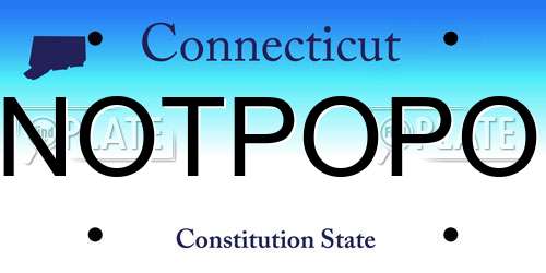 NOTPOPO Connecticut License Plate