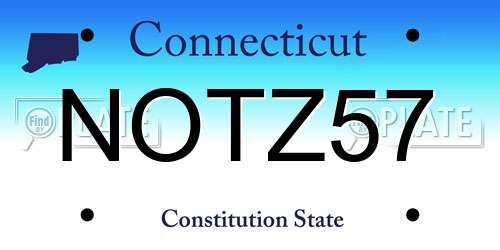 NOTZ57 Connecticut License Plate