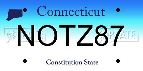 NOTZ87 Connecticut License Plate