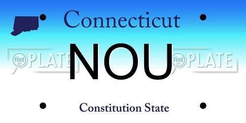 NOU Connecticut License Plate