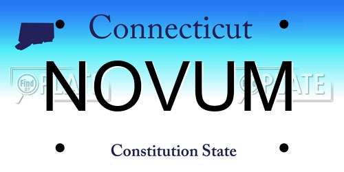 NOVUM Connecticut License Plate
