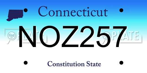 NOZ257 Connecticut License Plate