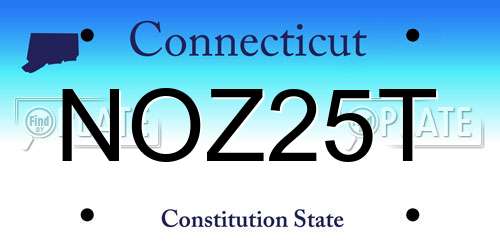 NOZ25T Connecticut License Plate