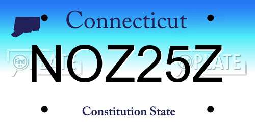 NOZ25Z Connecticut License Plate