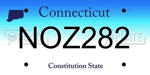 NOZ282 Connecticut License Plate