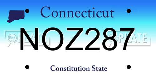 NOZ287 Connecticut License Plate