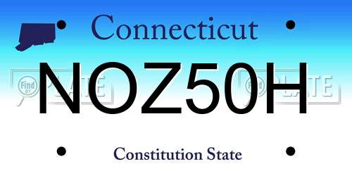 NOZ50H Connecticut License Plate