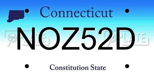 NOZ52D Connecticut License Plate