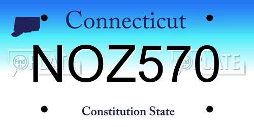 NOZ570 Connecticut License Plate