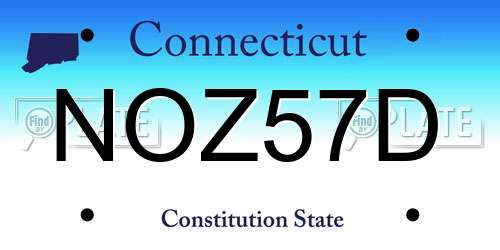 NOZ57D Connecticut License Plate